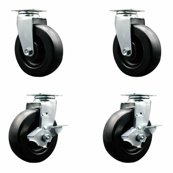 Service Caster Tool Box Caster Wheel Set 6'' Polyolefin Swivel Casters, 4PK TOOL-SCC-20S620-POR-2-TLB-2